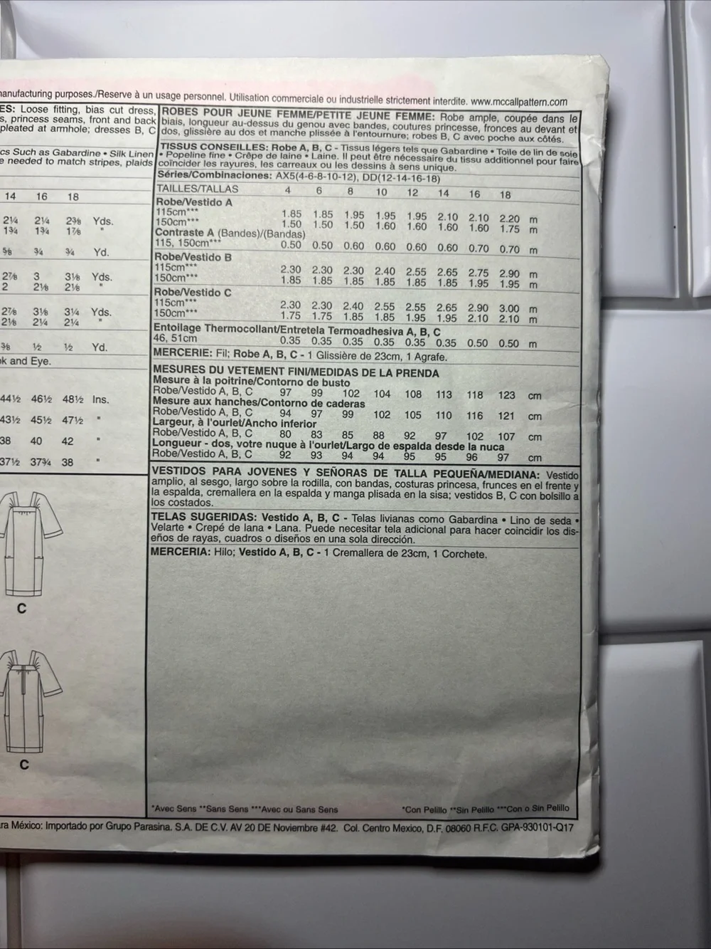 McCall’s M5702 Sewing Pattern AX5 Women’s Fashion Sewing Pattern